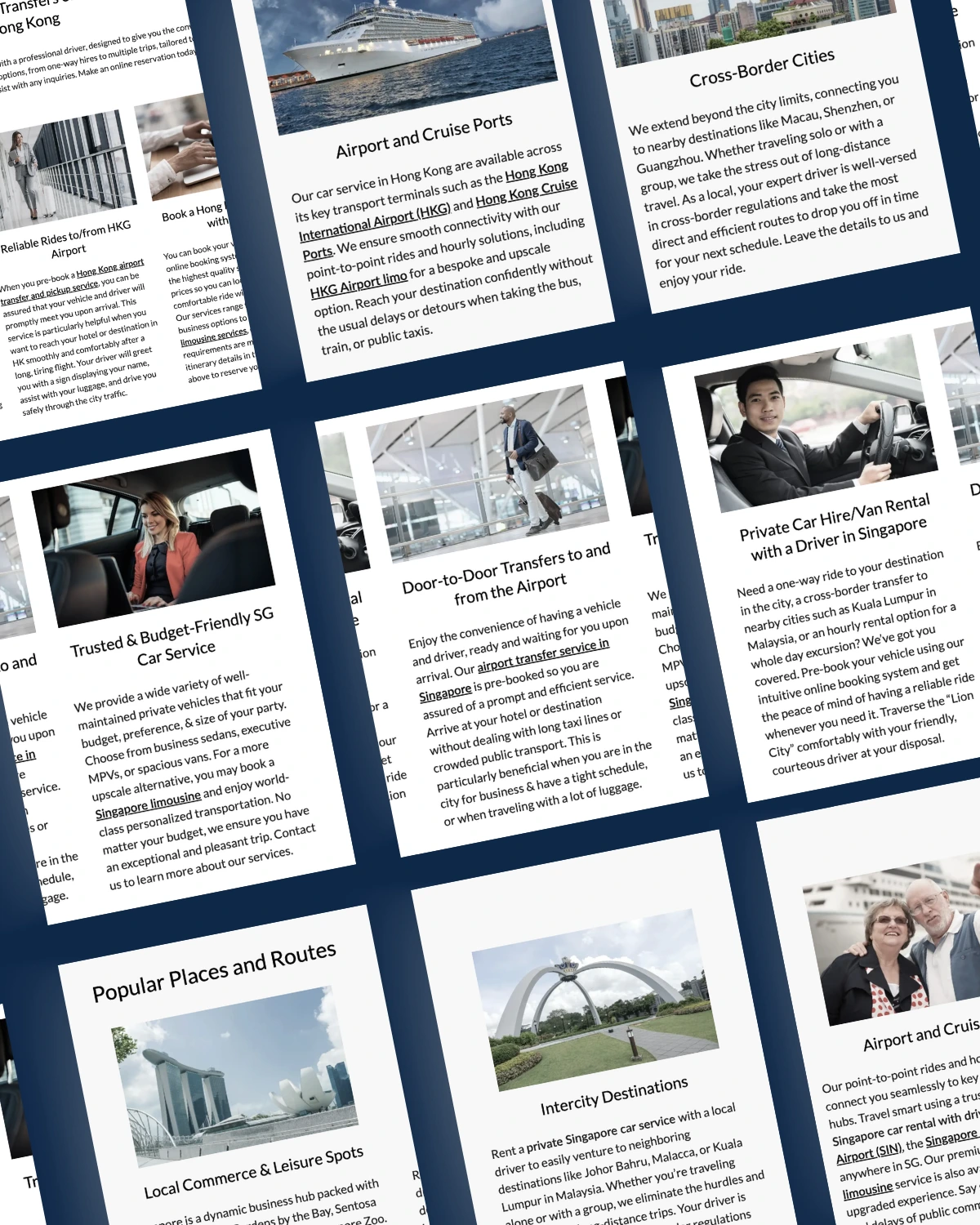 Private car service SEO landing page portfolio preview